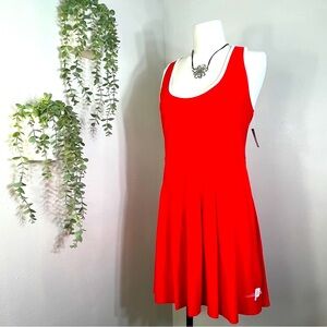 🏷️ NWT Prince Cherry Red Tennis Pickleball Dress Crisscross Back pleated Skort